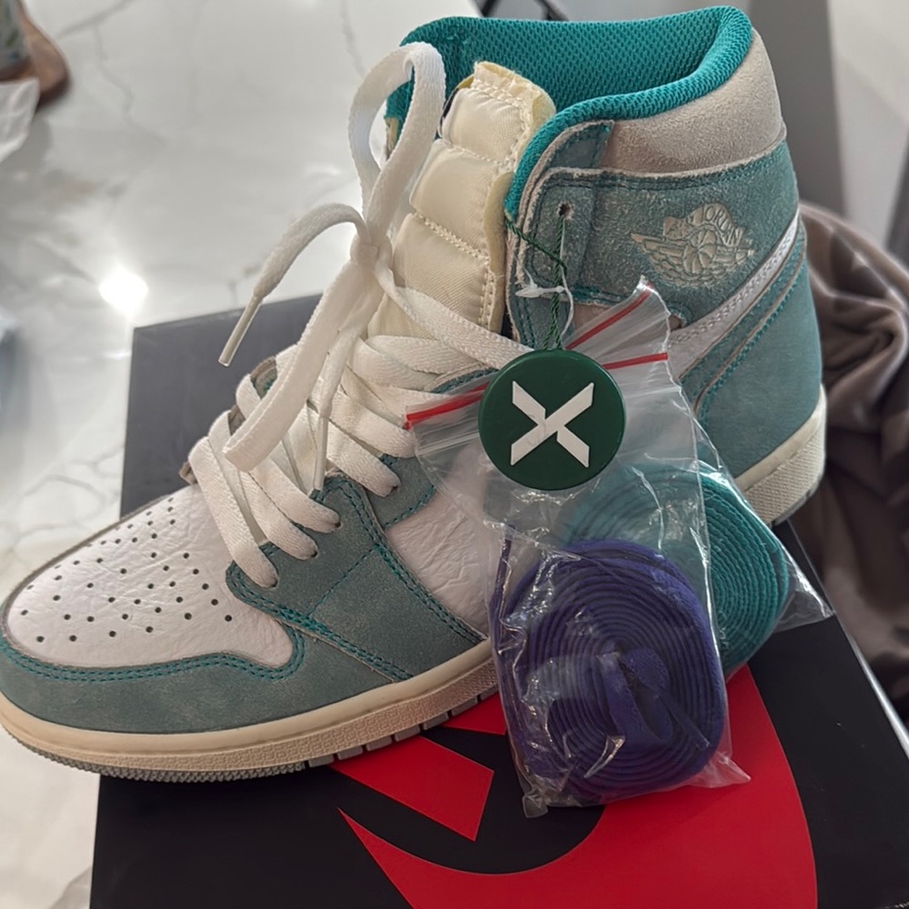 Nike Blue and White High-Top Sneakers
